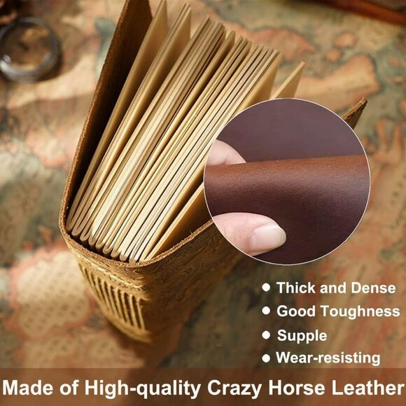 Leather Journal Notebook Vintage Embossed 400 Page Sketchbook Diary Gift - Picture 3 of 5